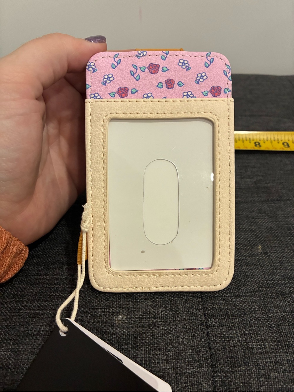 Loungefly Pink Floral Aristocats Card Holder with Mustard Strap - Picture 3 of 4